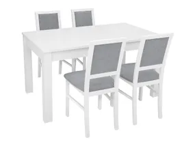 BRW Комплект: стіл 140-180х80 см + 4 стільці BRW ROBI, сірий/білий STO/BRYK2_4ROBI-BAL/TX098 фото