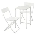IKEA FEJAN ФЕЯН, стіл+2 складані стільці, вуличний, білий/білий 594.349.49 фото thumb №1