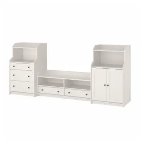 IKEA HAUGA ХАУГА, комбинация для хранения/под ТВ, белый, 277x46x116 см 993.884.36 фото