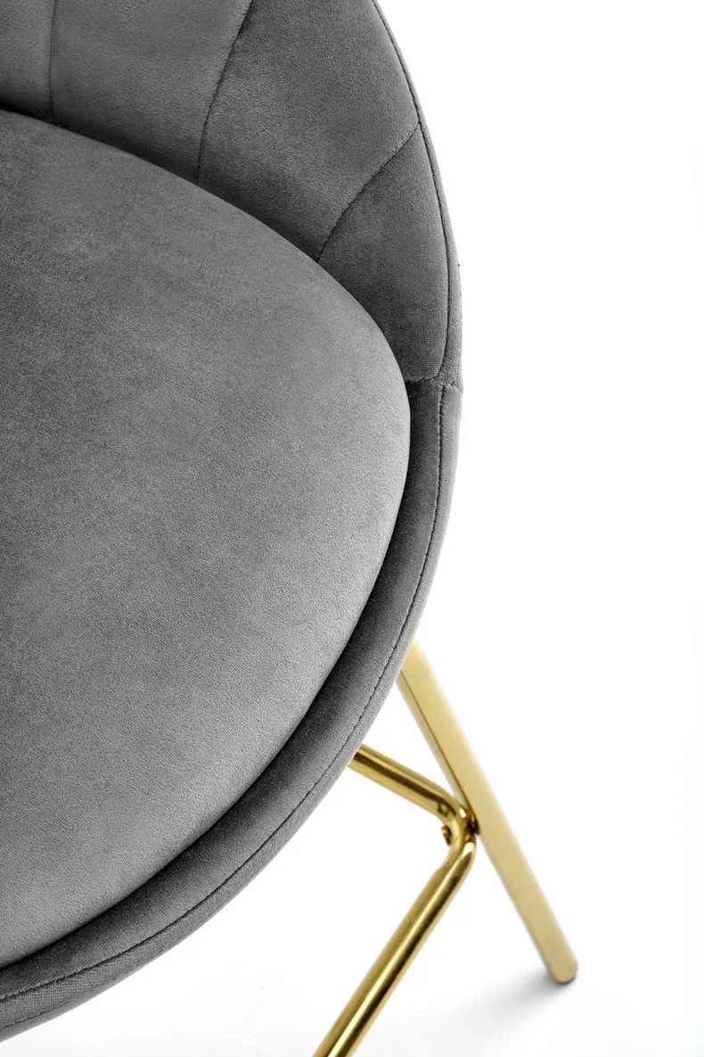 Барний стілець оксамитовий HALMAR H112 сірий, золотий фото №8
