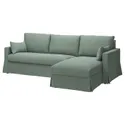 IKEA HYLTARP ХЮЛЬТАРП, 3-місний диван з кушеткою, прав, ХЕММЕСТА сіро-зелений 495.149.70 фото thumb №1