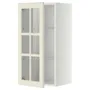 IKEA METOD МЕТОД, навесной шкаф / полки / стеклян дверца, белый / бодбинские сливки, 40x80 см 693.949.76 фото