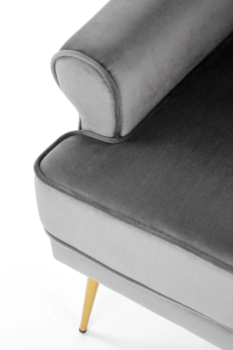 Крісло м'яке HALMAR SANTI сірий/золотий фото №7