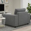 IKEA VIMLE ВІМЛЕ, крісло, з широкими підлокітниками/Lejde сіро-чорний 794.768.77 фото thumb №3