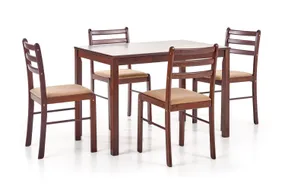 Столовый комплект HALMAR NEW starter 2 стол + 4 стула 110x70 см, венге фото