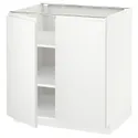 IKEA METOD МЕТОД, напольный шкаф с полками / 2дверцами, белый / Воксторп матовый белый, 80x60 см 994.561.85 фото thumb №1