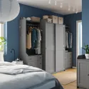 IKEA HAUGA ХАУГА, гардероб, комбінація, сірий, 258x55x199 см 293.882.32 фото thumb №2