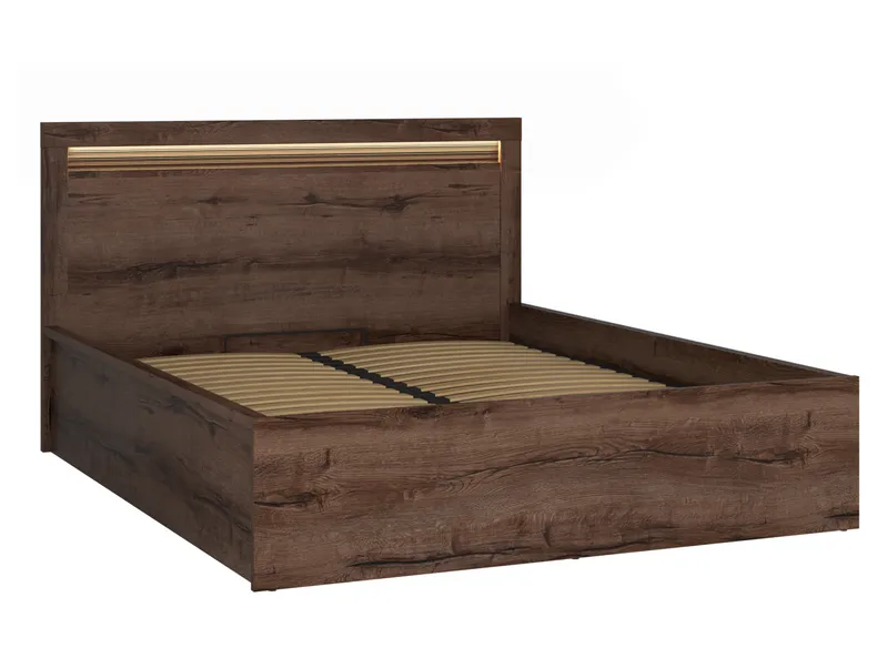 BRW Кровать Baylar 160x200 с ящиком и каркасом, монастырский дуб LOZ/160/B-DMON фото №1
