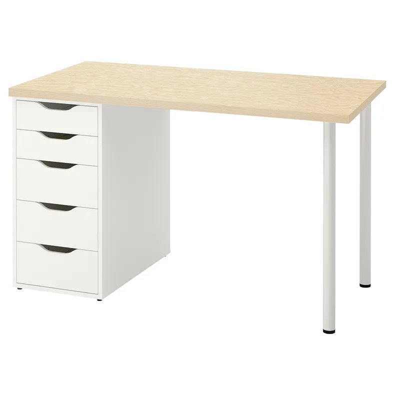 IKEA MITTCIRKEL МИТТЦИРКЕЛЬ / ALEX АЛЕКС, письменный стол, яркий сосновый / белый эффект, 120x60 см 095.086.74 фото №1