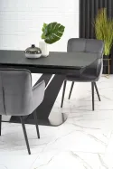 Обеденный стол раскладной HALMAR PATRIZIO 160-200x90 см, столешница - темный ясен, ножка - черный фото thumb №18