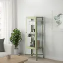 IKEA FABRIKÖR ФАБРІКЕР, шафа зі скляними дверцятами, блідо-сіро-зелений, 57x150 см 504.601.22 фото thumb №3