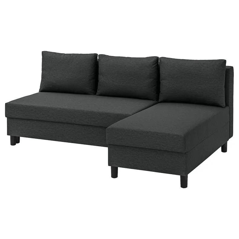 IKEA ÄLVDALEN ЕЛЬВДАЛЕН, 3-місний диван із кушеткою, КНІСА темно-сірий 205.306.64 фото №1