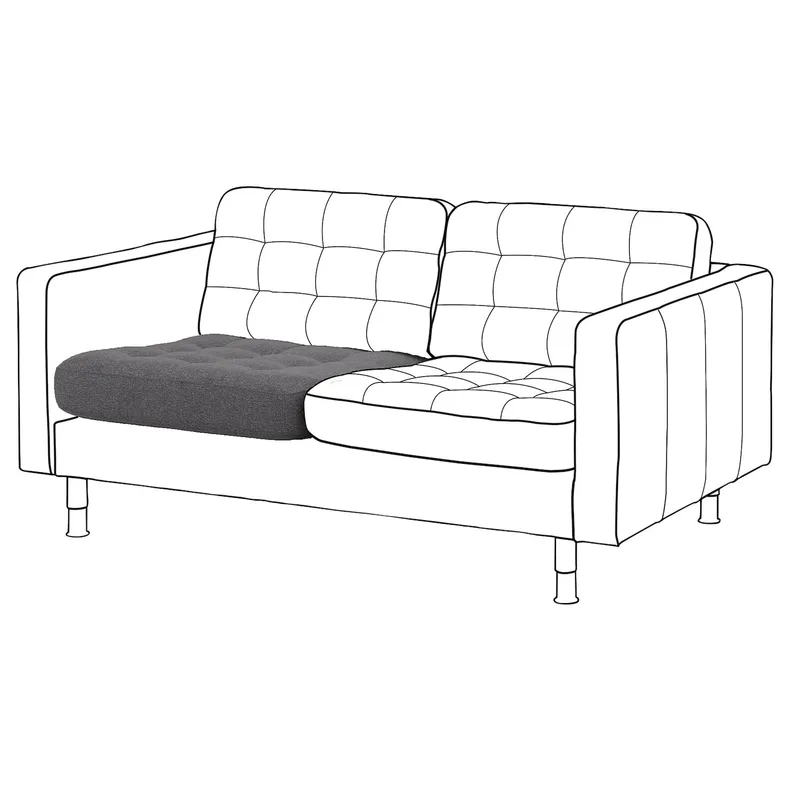 IKEA LANDSKRONA ЛАНДСКРУНА, подуш д/сидін для 2-місного дивана, Запасна частина гарматного/темно-сірого кольору 004.992.21 фото №1