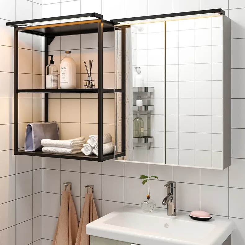 IKEA SILVERGLANS СІЛЬВЕРГЛАНС, LED підсвітка для ванної, антрацит може потемніти, 60 см 205.292.17 фото №5