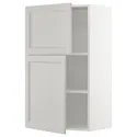IKEA METOD МЕТОД, навісна шафа з полицями / 2 дверцят, білий / світло-сірий Lerhyttan, 60x100 см 794.680.71 фото thumb №1