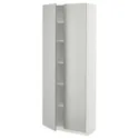 IKEA METOD МЕТОД, высокий шкаф с полками, белый / светло-серый, 80x37x200 см 695.391.87 фото thumb №1