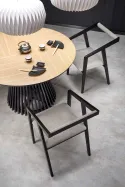 Кухонний стіл HALMAR MIYAKI 120x120 см чорний, дуб натуральний фото thumb №5