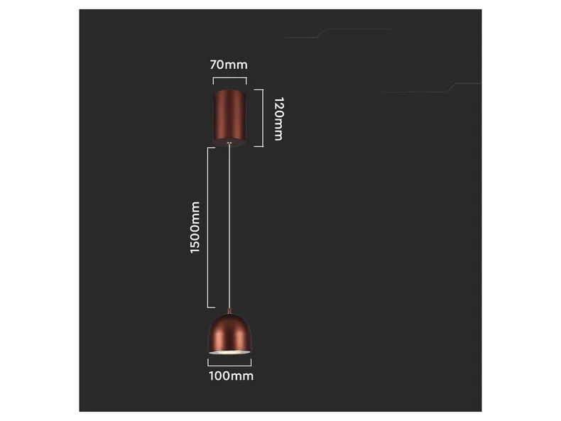 BRW VT-7794 Світильник підвісний світлодіодний металевий бронза 092023 фото №6