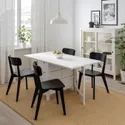 IKEA NORDEN НОРДЕН / LISABO ЛІСАБО, стіл+4 стільці, білий / чорний, 26 / 89 / 152 см 393.855.39 фото thumb №2