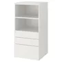 IKEA SMÅSTAD СМОСТАД / PLATSA ПЛАТСА, книжкова шафа, білий білий/з 3 шухлядами, 60x57x123 см 493.878.06 фото