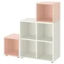 IKEA EKET ЕКЕТ, комбінація шаф із ніжками, білий / блідо-рожевий, 105x35x107 см 494.301.74 фото