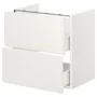 IKEA ENHET ЭНХЕТ, напольный шкаф для раковины,2 ящика, белый, 60x42x60 см 093.223.41 фото