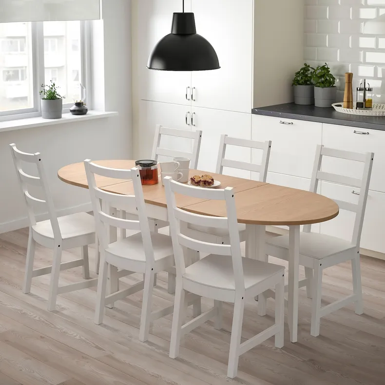 IKEA GAMLEBY ГЭМЛЕБИ, стол складной, пятно светлый налет / белый, 67 / 134 / 201x78 см 705.628.98 фото №4