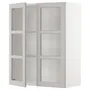 IKEA METOD МЕТОД, настінна шафа, полиці / 2 склх дверц, білий / світло-сірий Lerhyttan, 80x100 см 194.621.52 фото