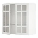 IKEA METOD МЕТОД, навесной шкаф / полки / 2стеклян двери, белый / Стенсунд белый, 80x80 см 594.595.05 фото thumb №1