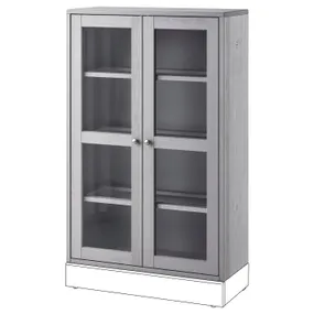 IKEA HAVSTA ХАВСТА, шафа зі скляними дверцятами, сірий, 81x35x123 см 104.151.98 фото