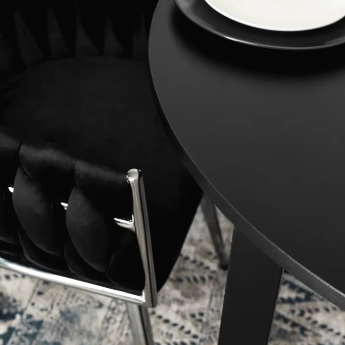 Стол кухонный раскладной MEBEL ELITE HARRY 102-142х102 см, черный фото №4