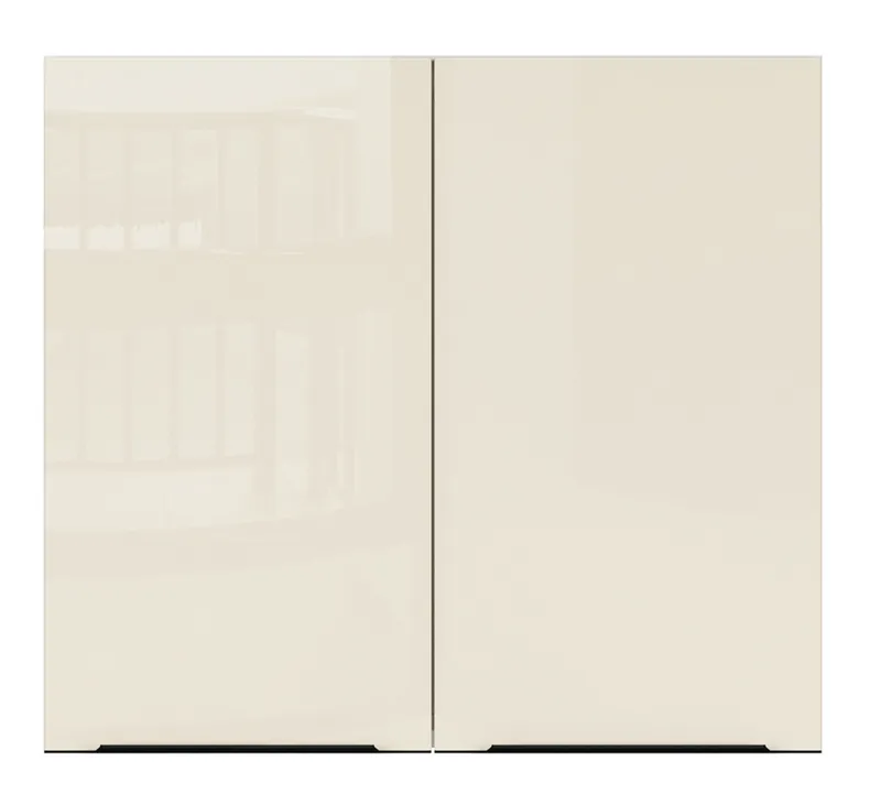 BRW Кухонный верхний шкаф Sole L6 80 см с выдвижным ящиком двухдверный магнолия жемчуг, альпийский белый/жемчуг магнолии FM_GC_80/72_L/P-BAL/MAPE фото №1