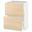 IKEA METOD МЕТОД / MAXIMERA МАКСИМЕРА, напольный шкаф с 2 ящиками, белый / аскерсундский узор светлый ясень, 60x37 см 592.159.56 фото thumb №1