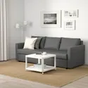 IKEA FRIHETEN ФРІХЕТЕН, 3-місний диван-ліжко, СКІФТЕБУ темно-сірий 503.411.48 фото thumb №2