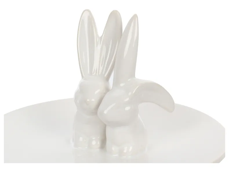 BRW Декоративна тарілка керамічна з Кроликом, білий 076996 фото №4