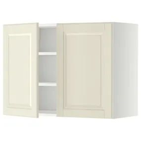 IKEA METOD МЕТОД, навісна шафа з полицями / 2 дверцят, білий / БУДБІН кремово-білий, 80x60 см 794.614.61 фото