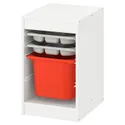 IKEA TROFAST ТРУФАСТ, комбинация с контейнером / лотками, белый серый / оранжевый, 34x44x56 см 194.803.92 фото thumb №1