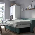 IKEA BÅRSLÖV БОРСЛЁВ, 3-местный диван-кровать с козеткой, Tibbleby светло-серый бирюзовый 805.308.16 фото thumb №4