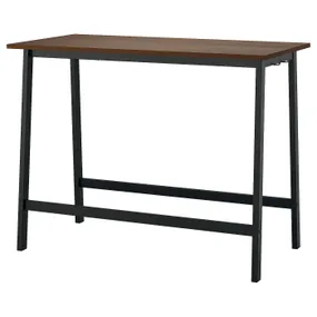 IKEA MITTZON МІТТЗОН, стіл для конференцій, Шпон горіха / чорний, 140x68x105 см 195.330.41 фото