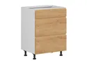 BRW Кухонный цокольный шкаф Sole 60 см с выдвижными ящиками дуб арлингтон, альпийский белый/арлингтонский дуб FH_D3S_60/82_2SMB/SMB-BAL/DAANO фото thumb №2