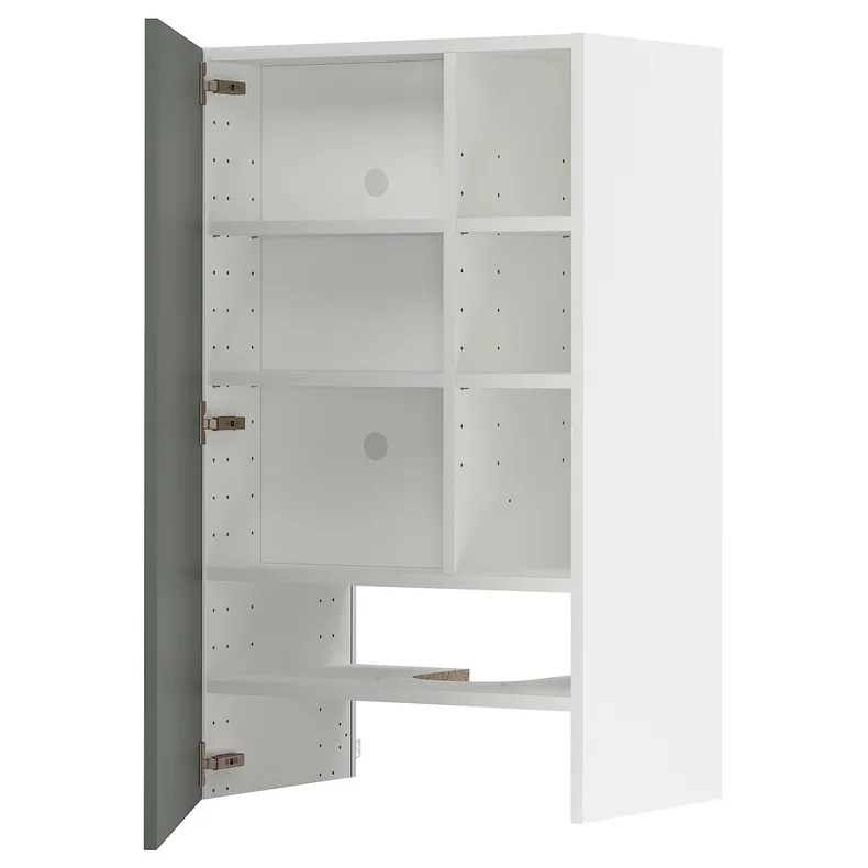 IKEA METOD МЕТОД, навесной шкаф д / вытяжки / полка / дверь, белый / бодарский серо-зеленый, 60x100 см 595.042.06 фото №1
