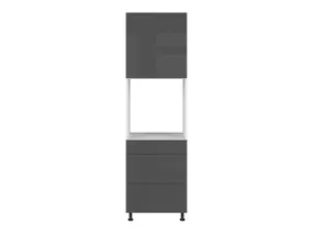 BRW Кухонный шкаф для встраиваемого духового шкафа Tapo Specjal 60 см левосторонний с ящиками с плавным закрыванием антрацит экрю, альпийский белый/антрацитовый экрю FK_DPS_60/207_2STB/STB/L-BAL/ANEC фото