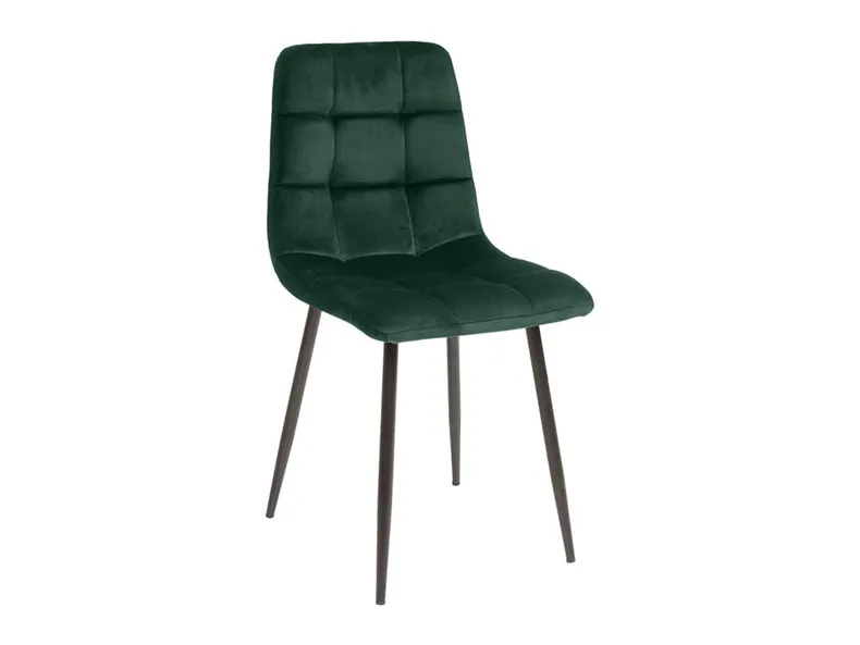 BRW Комплект из 4 стульев Барри бархат зеленый, темно-зеленый/черный SJ180_19_4SZT-ZIELONY фото №1