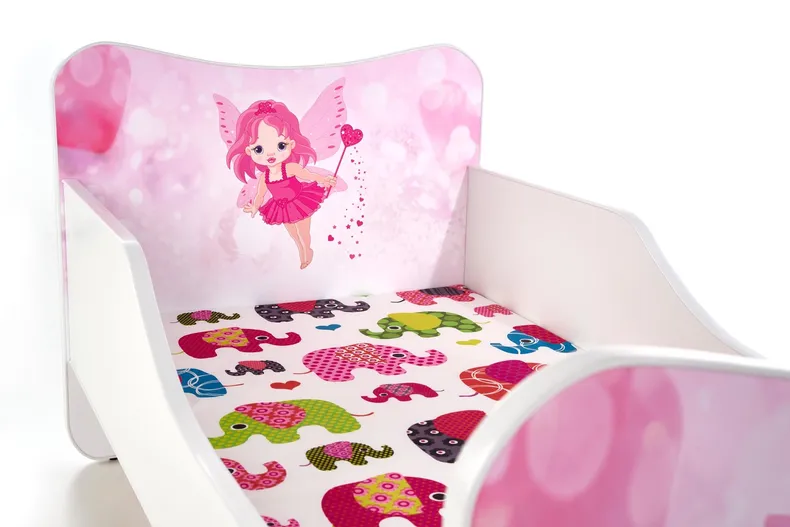 Ліжко для дітей з матрацом HALMAR HAPPY Fairy 145x76 см біле/рожеве фото №5