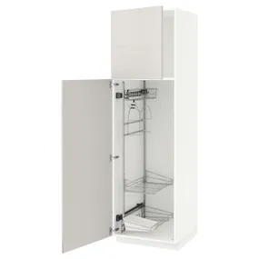 IKEA METOD МЕТОД, висока шафа із приладд д / прибирання, білий / Ringhult світло-сірий, 60x60x200 см 194.589.61 фото