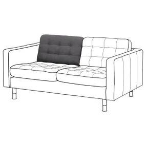 IKEA LANDSKRONA ЛАНДСКРУНА, подушка спинки 2-местного дивана, Окрашенная в темно-серый цвет запасная часть 804.980.29 фото