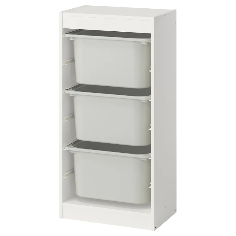 IKEA TROFAST, стійка для сміття, Білий/сірий, 46x30x94 см 495.752.04 фото №1