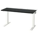 IKEA MITTZON МІТТЗОН, стіл регульований, електричний ОКЛ попелястий чорний / білий, 120x60 см 895.266.07 фото thumb №2