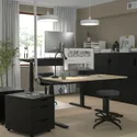 IKEA MITTZON МІТТЗОН, стіл регульований, електричний okl береза / чорний, 140x80 см 495.285.85 фото thumb №3