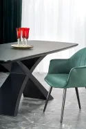 Обідній стіл розкладний HALMAR SILVESTRO 180-220x89 см, стільниця - темно-сірий, ніжка - чорний фото thumb №15